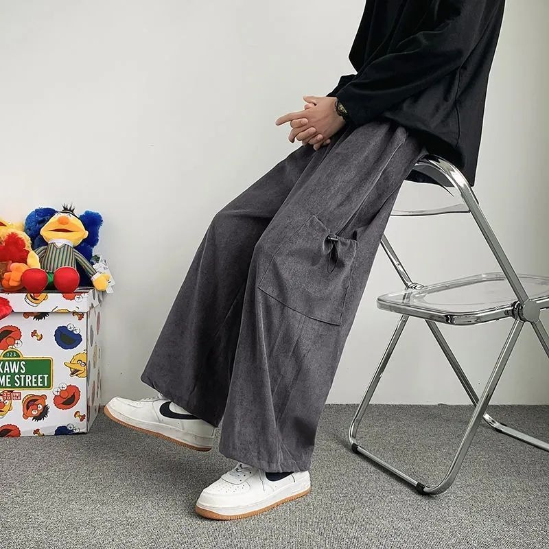 Men Fashion Korean Style - Celana Cargo Pria Model Wide Leg