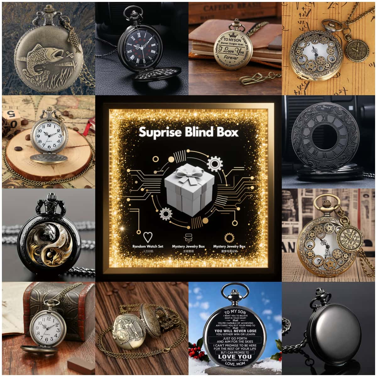 Mens Fashion Watch - 1PC Kotak Misteri Jam Tangan Kejutan