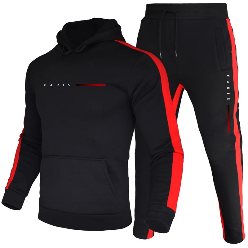 Men'S Fashion Hoodie - Set Hoodie Pria Gaya Paris, Santai