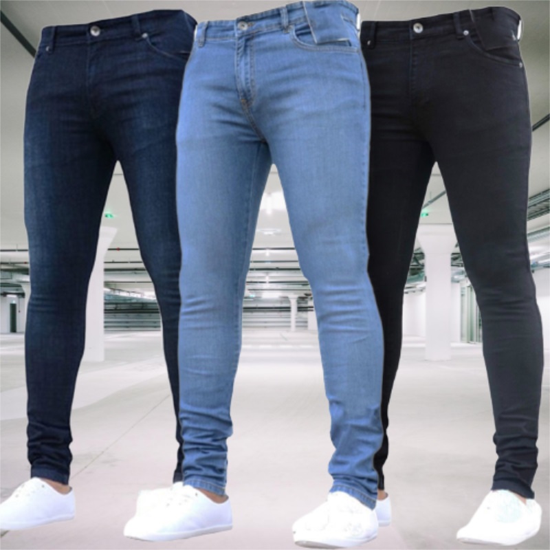 Skinny Jeans Ripped - Celana panjang jins ketat pria, celana