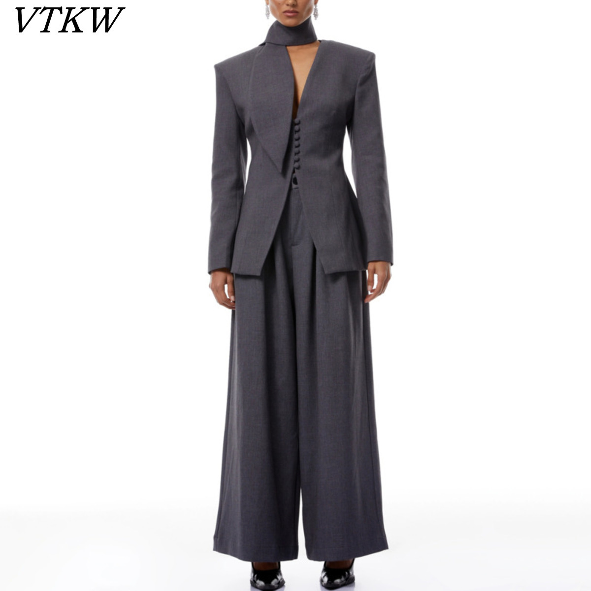 Slim Fit Blazer Men - VTKW 2026 Setelan Wanita Dua Potong