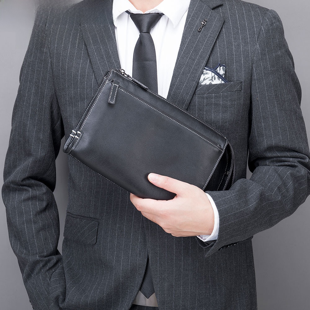 Men Fashion Korean Style - Tas Kulit Asli Modis untuk Pria,