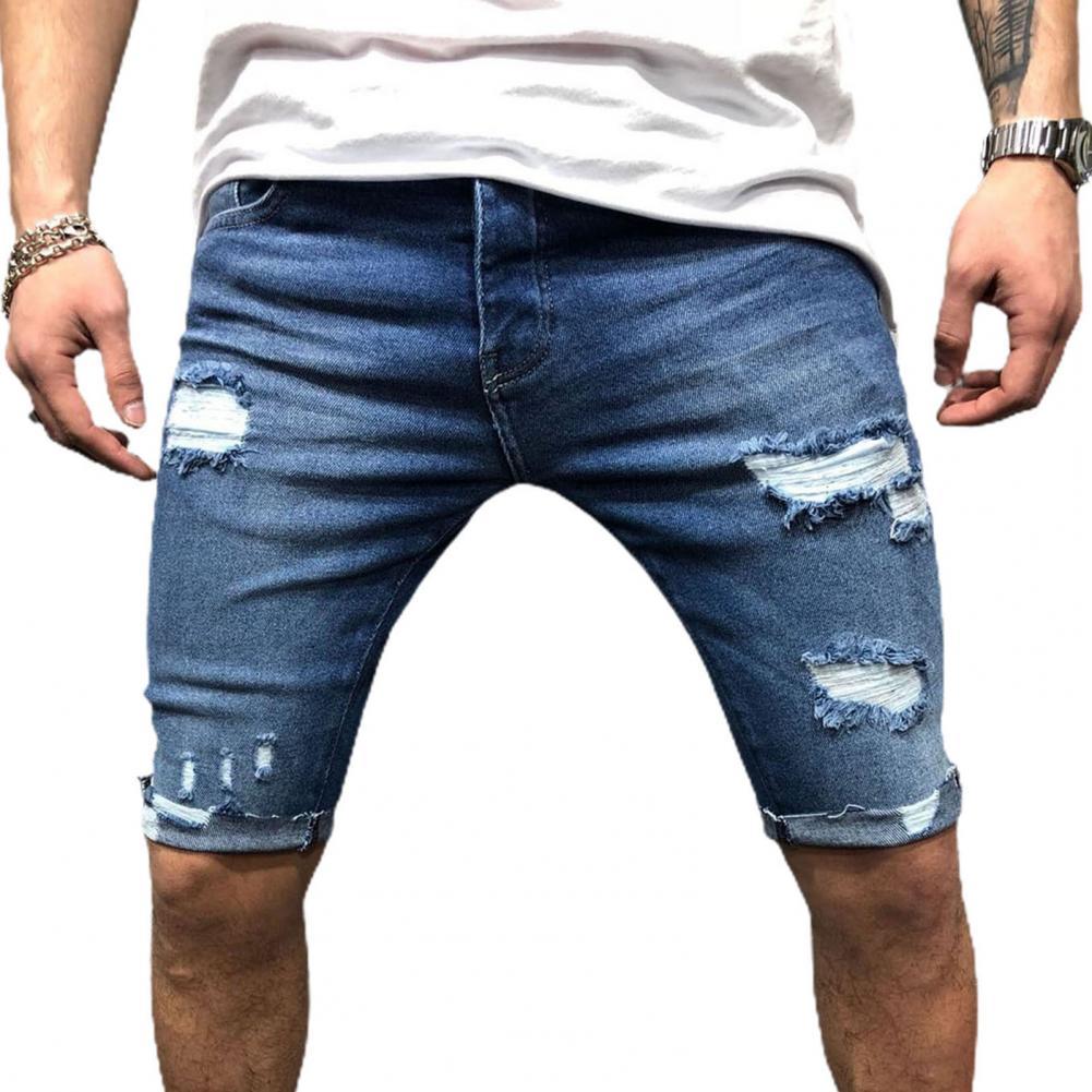 Skinny Jeans Ripped - Celana Pendek Jeans Pendek Pria Celana