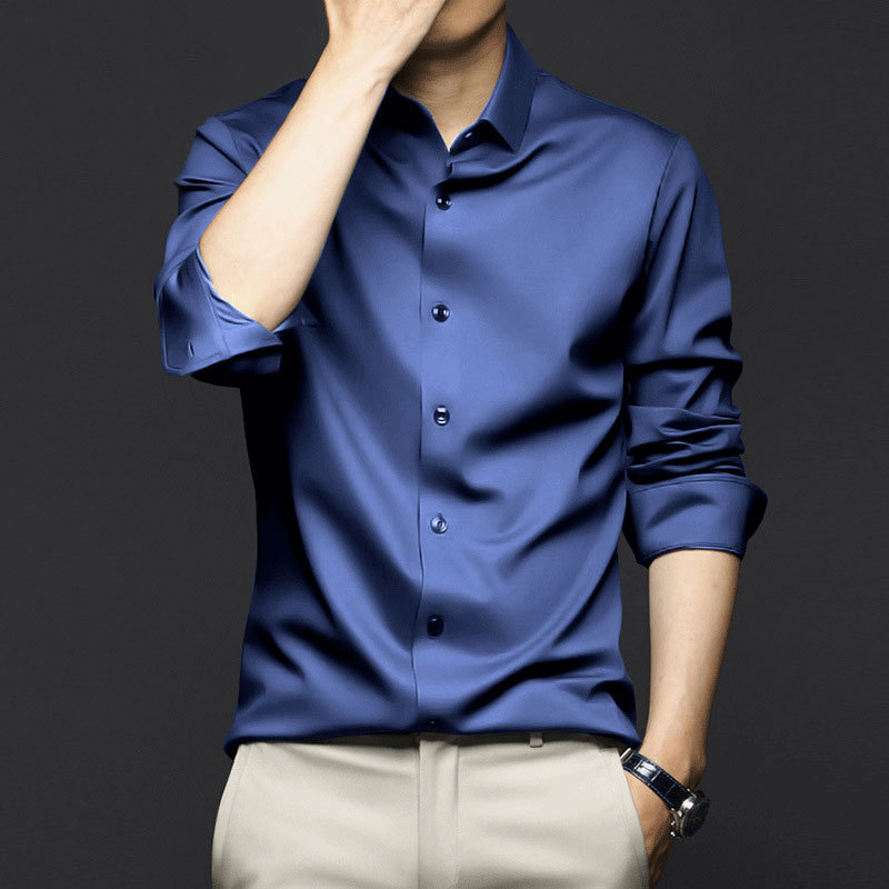 Dress Shirt Non-Iron - Kemeja lengan panjang pria, kualitas tinggi,