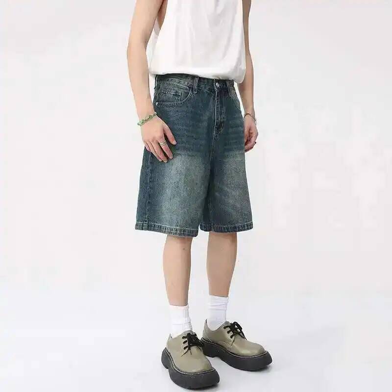 Men Fashion Korean Style - Celana Pendek Denim Musim Panas Pria