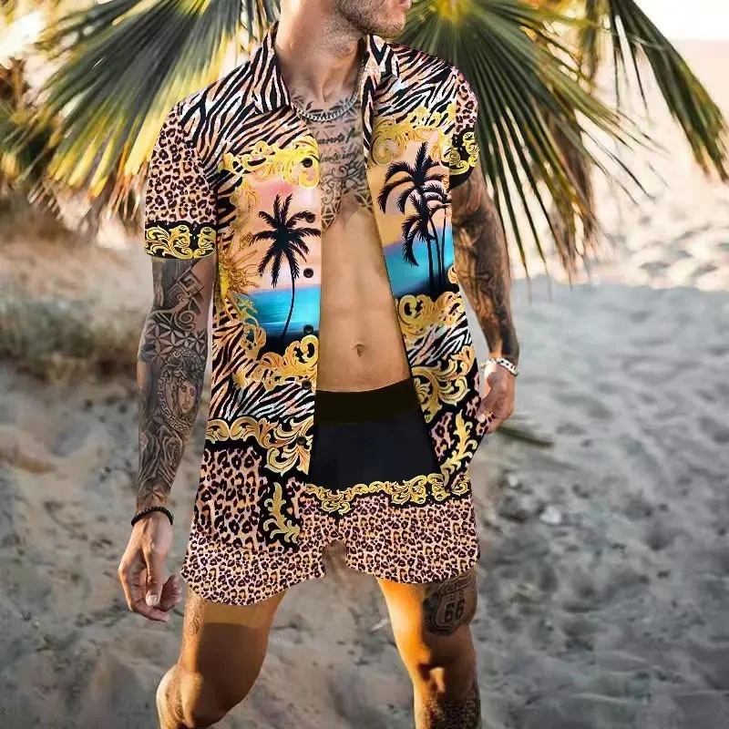 Men'S Fashion Clothing - Set Kemeja Pria Musim Panas Motif