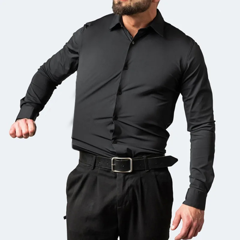 Dress Shirt Non-Iron - Kemeja Kasual Bisnis Lengan Panjang Pria