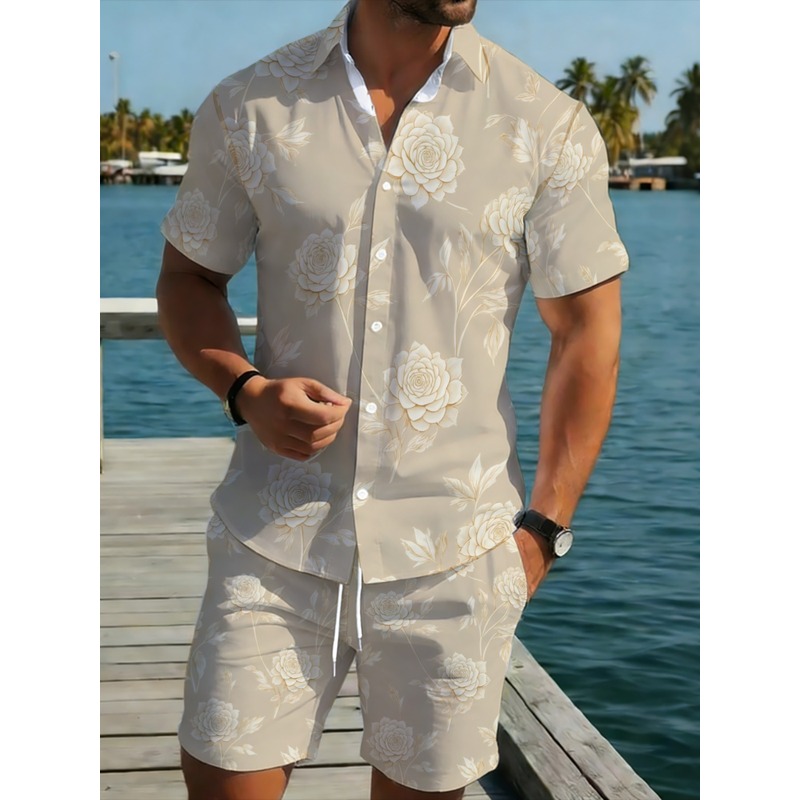 Mens Fashion Casual Outfits - Setelan Kemeja dan Celana Pendek Pria
