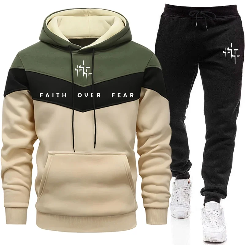 Faith Over Fear Setelan Olahra - Men'S Fashion Hoodie ulasan dan harga
