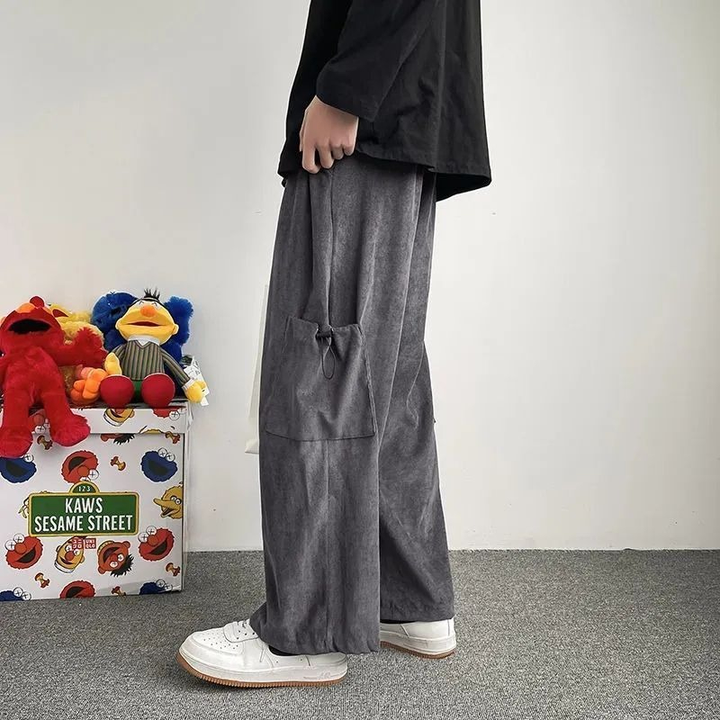 Celana Cargo Pria Model Wide L - Men Fashion Korean Style ulasan dan harga