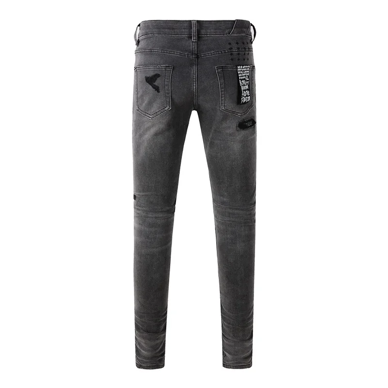 Celana Jeans Pria High Street  - Skinny Jeans Ripped ulasan dan harga
