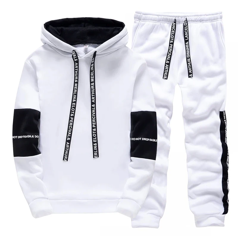 Setelan Olahraga Pria Hitam Pu - Men'S Fashion Hoodie ulasan dan harga