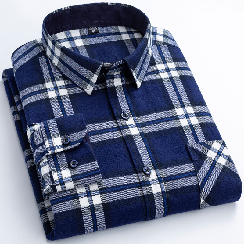 Kemeja Kotak-kotak Flanel Baru - Dress Shirt Non-Iron ulasan dan harga