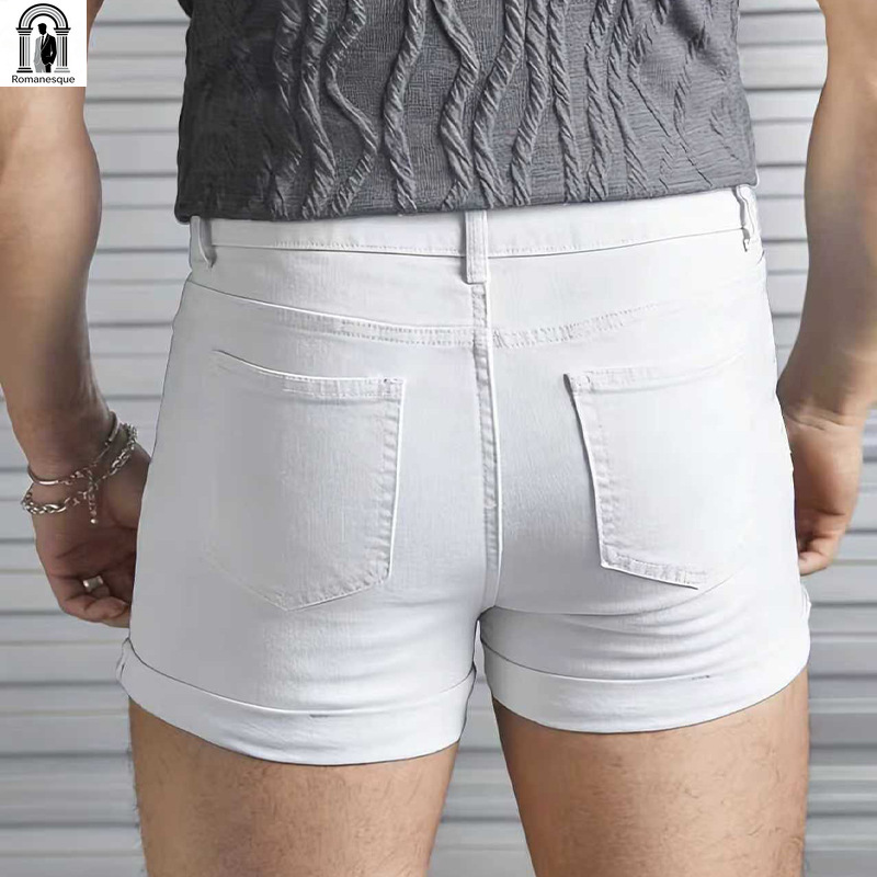 Celana Pendek Denim Putih Slim - Skinny Jeans Ripped ulasan dan harga