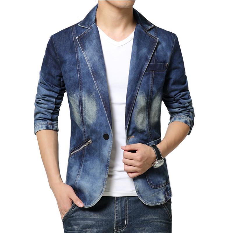 Jaket Setelan Denim Merek Pria - Men'S Fashion Light Jacket ulasan dan harga