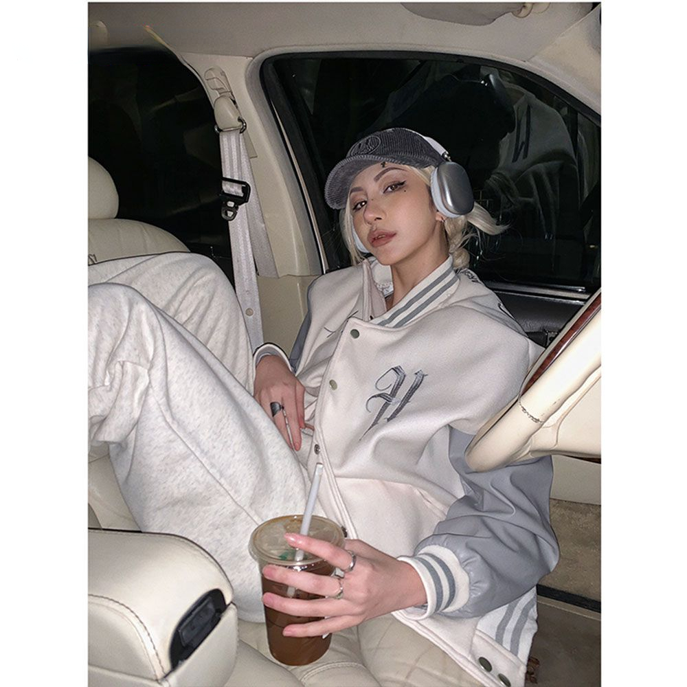 Off white jaket baseball tamba - Men'S Fashion Light Jacket ulasan dan harga