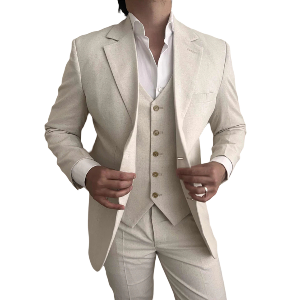Jas Pria Linen 3 Potong untuk  - Slim Fit Blazer Men ulasan dan harga