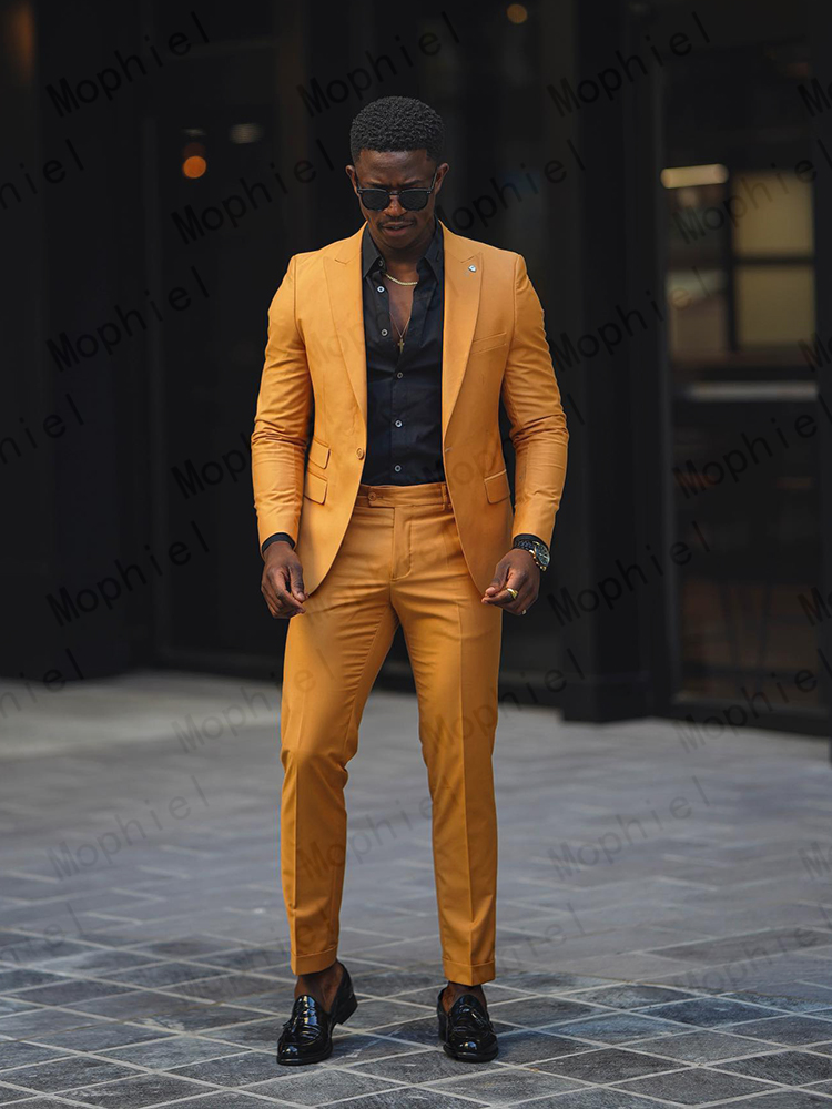 Setelan Pria Kuning Mustard 2P - Slim Fit Blazer Men ulasan dan harga