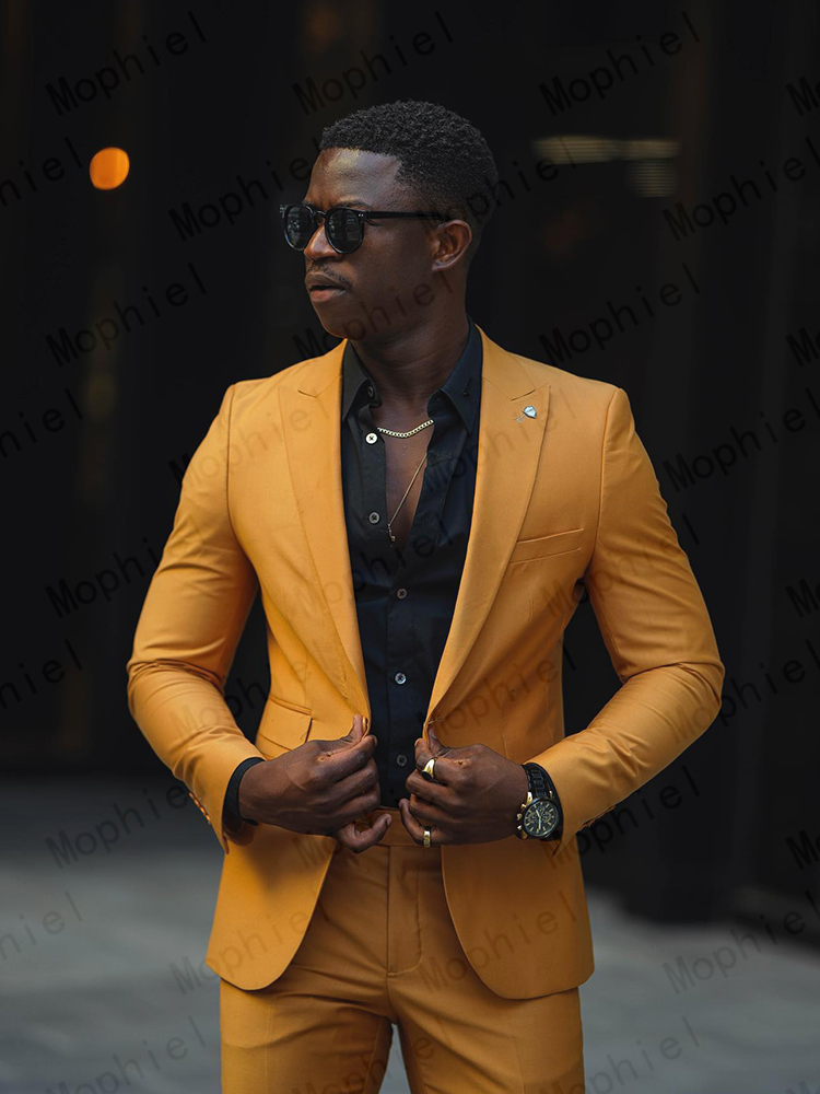 Setelan Pria Kuning Mustard 2P - Slim Fit Blazer Men ulasan dan harga