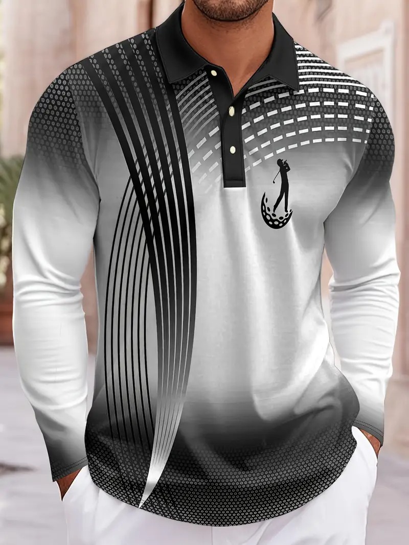Kemeja Polo Lengan Panjang Pri - Men'S Fashion Golf Clothing ulasan dan harga