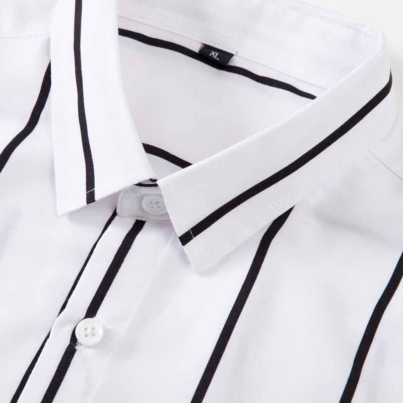 Kemeja Pria Bergaris Lengan Pa - Men'S Fashion Clothing ulasan dan harga