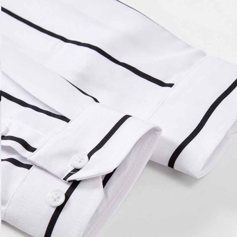 Kemeja Pria Bergaris Lengan Pa - Men'S Fashion Clothing ulasan dan harga