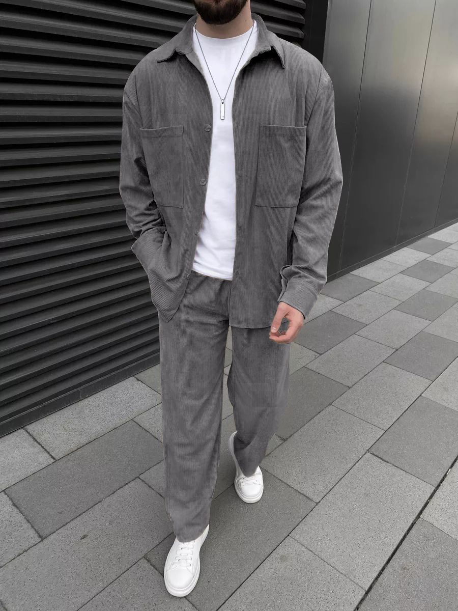 Setelan corduroy pria dua poto - Mens Fashion Casual Outfits ulasan dan harga