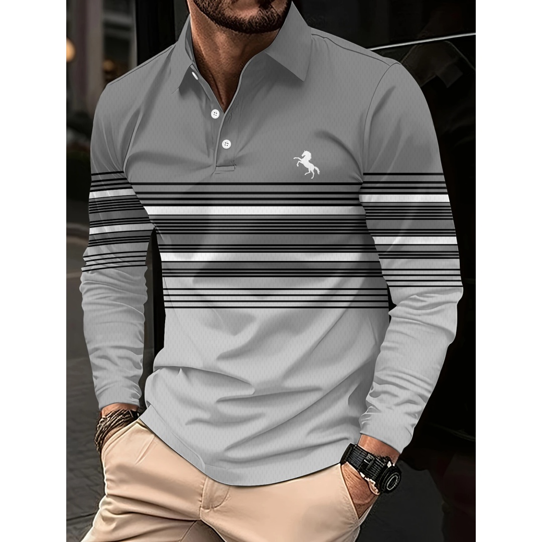 Kemeja polo lengan panjang pri - Men'S Fashion Golf Clothing ulasan dan harga