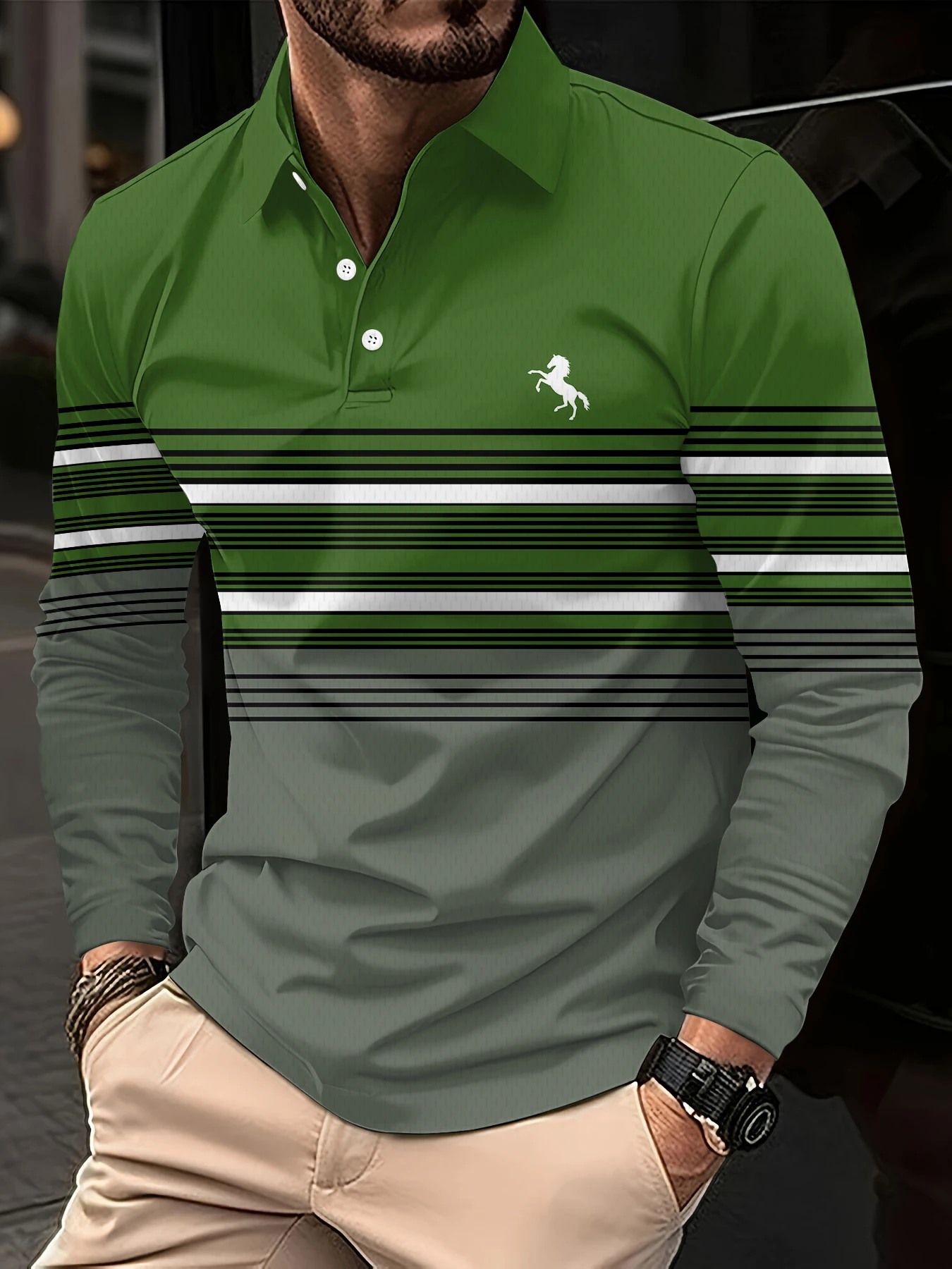 Kemeja polo lengan panjang pri - Men'S Fashion Golf Clothing ulasan dan harga