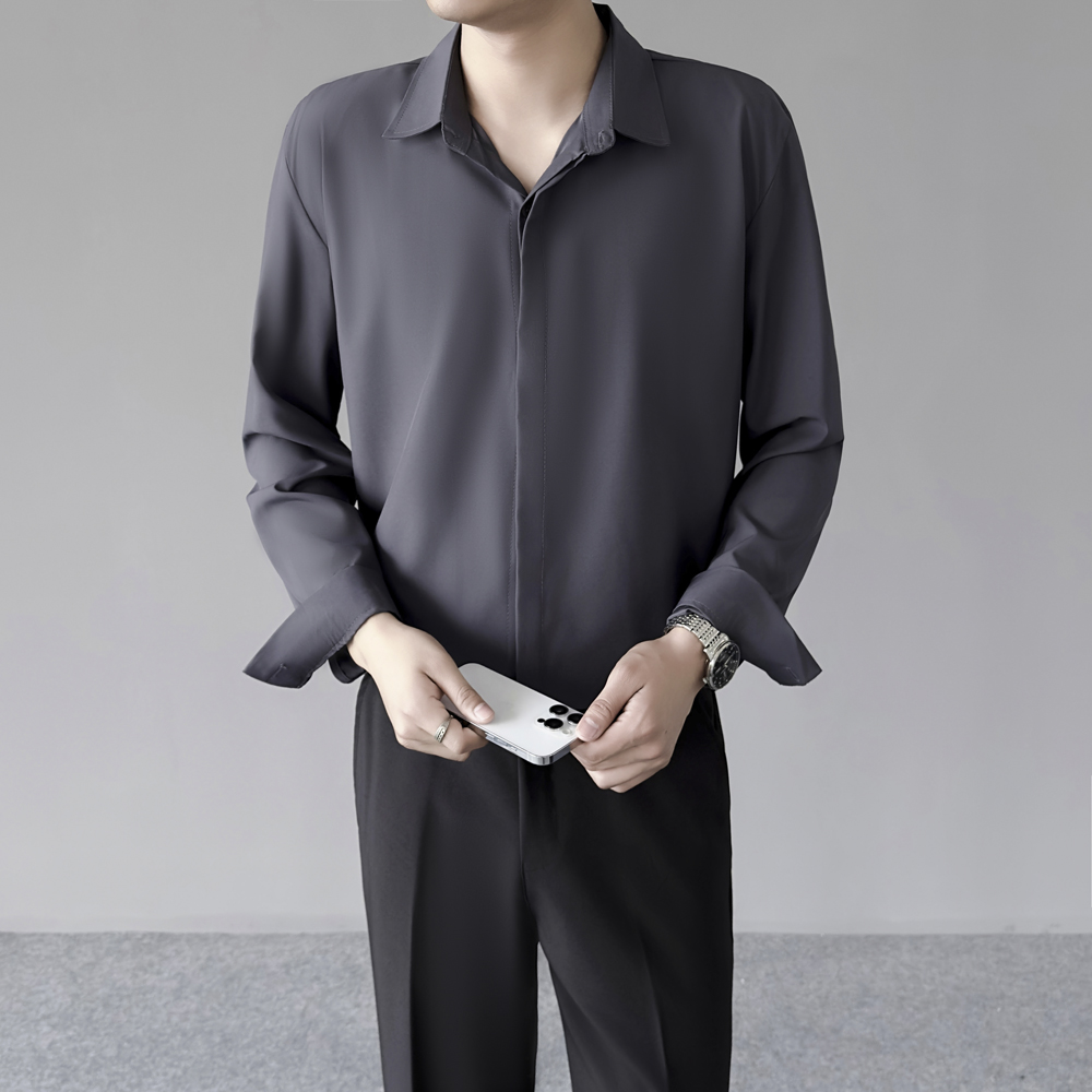 Kemeja Sutra Es Tipis Pria unt - Dress Shirt Non-Iron ulasan dan harga