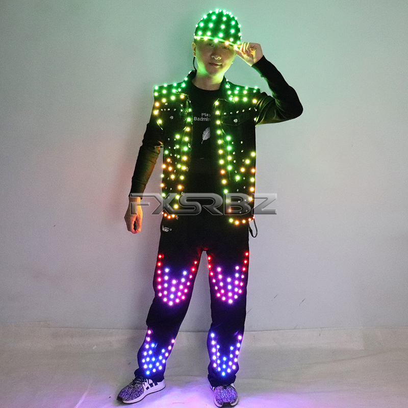 Kostum LED Penuh Warna Bar Pri - Men'S Fashion Light Jacket ulasan dan harga