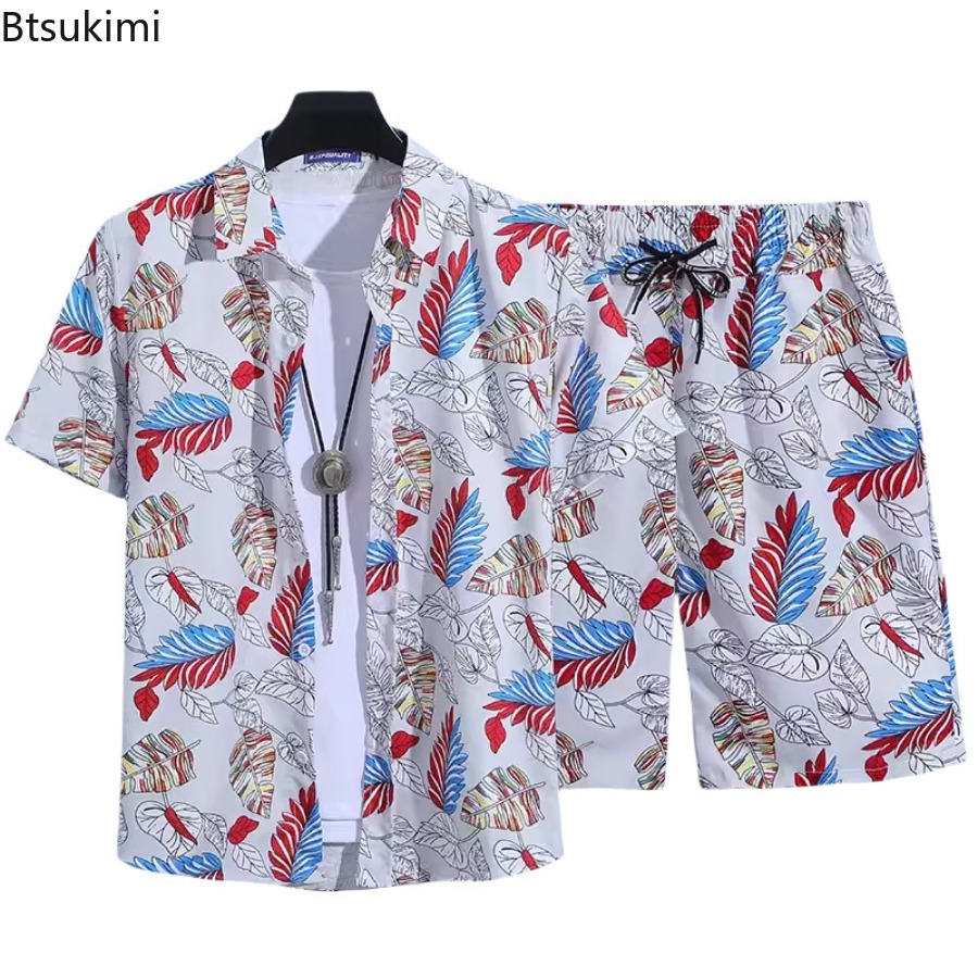 Set Kemeja Lengan Pendek Pria  - Mens Fashion Casual Outfits ulasan dan harga