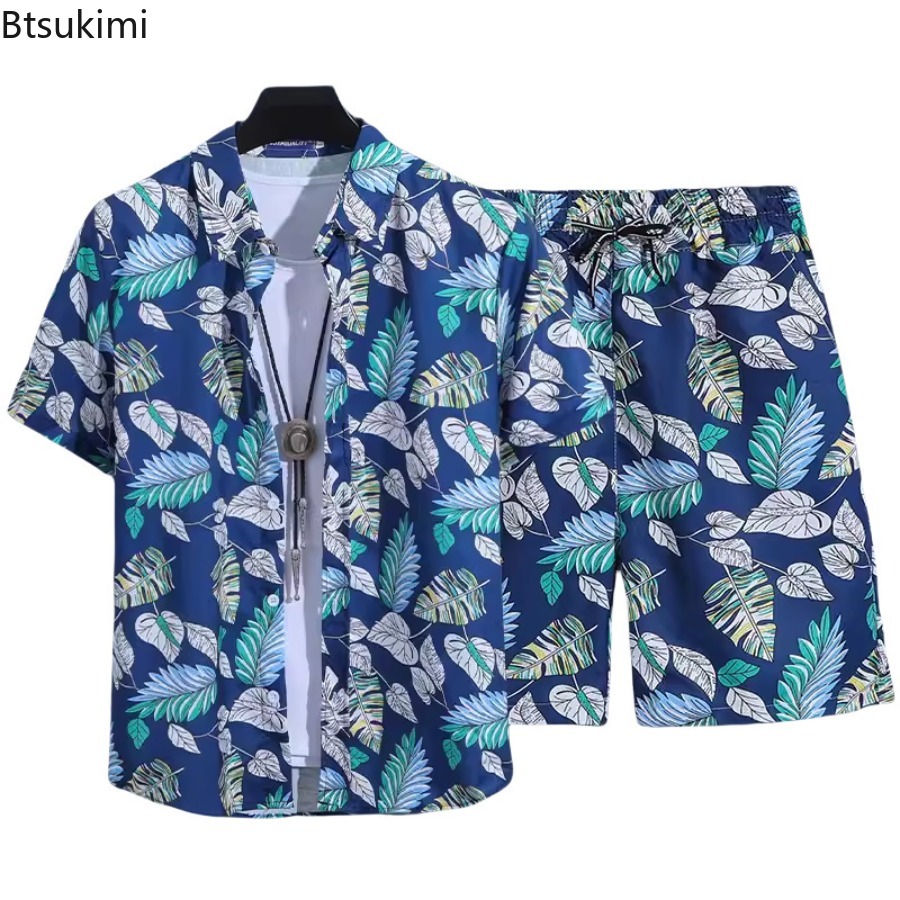 Set Kemeja Lengan Pendek Pria  - Mens Fashion Casual Outfits ulasan dan harga