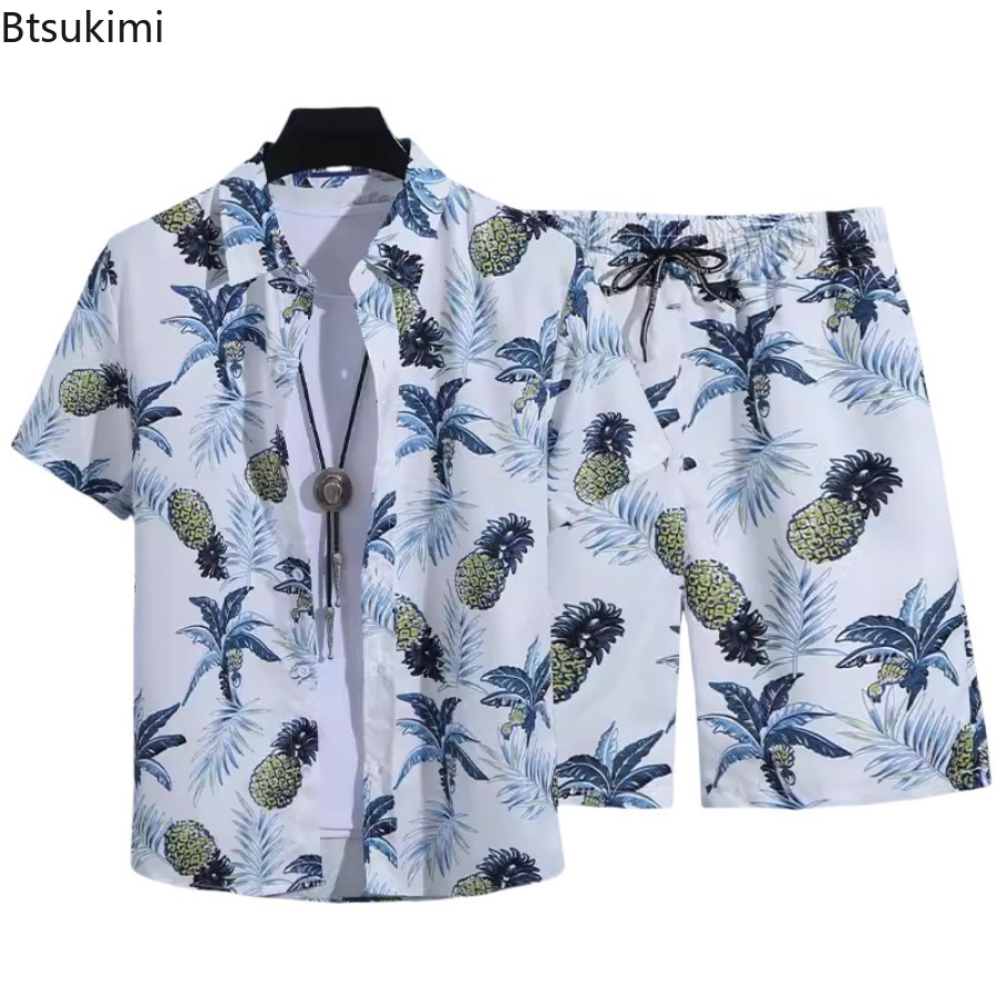 Set Kemeja Lengan Pendek Pria  - Mens Fashion Casual Outfits ulasan dan harga