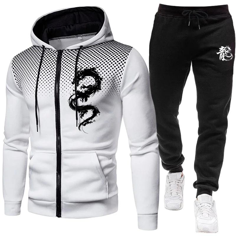 Setelan Pria Motif Naga Paris, - Men'S Fashion Hoodie ulasan dan harga