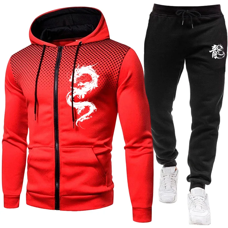 Setelan Pria Motif Naga Paris, - Men'S Fashion Hoodie ulasan dan harga