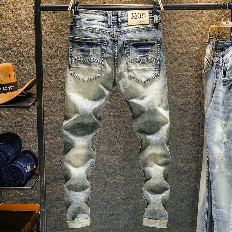 Celana Lama Elastis Jeans Pria - Skinny Jeans Ripped ulasan dan harga