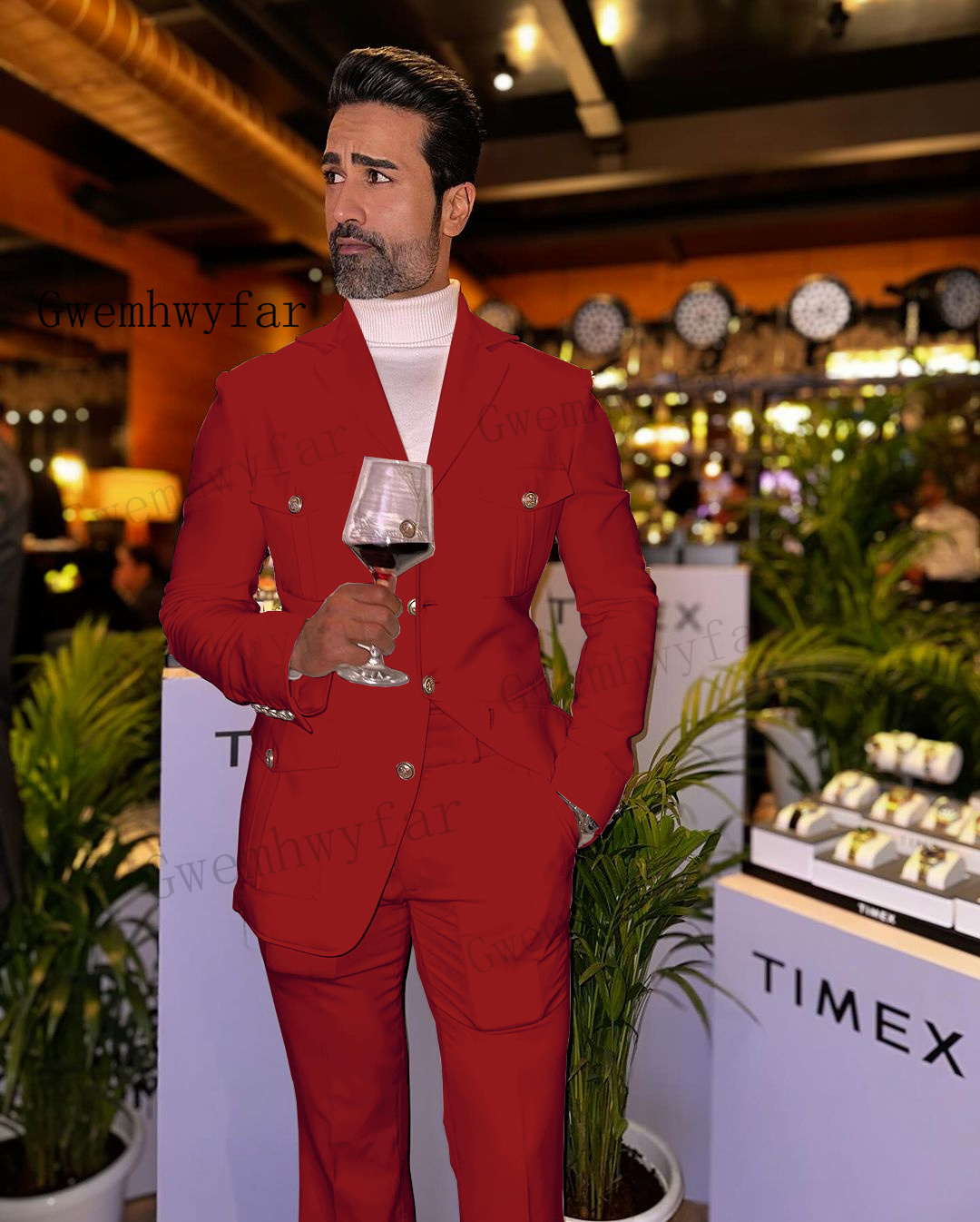 Setelan pakaian pria hijau Min - Slim Fit Blazer Men ulasan dan harga