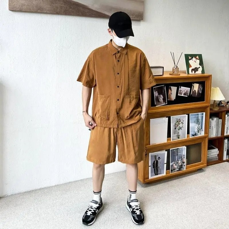 Kain Sutra Es Pendingin Set Ol - Mens Fashion Casual Outfits ulasan dan harga