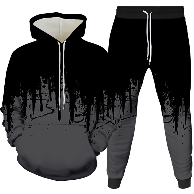 Set Hoodie dan Celana 3D Print - Men'S Fashion Hoodie ulasan dan harga