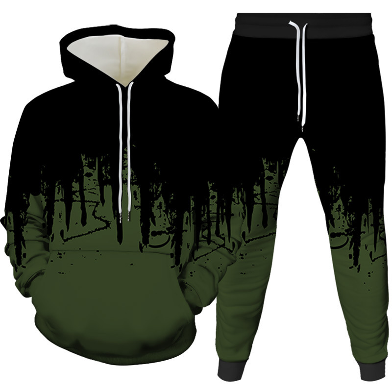 Set Hoodie dan Celana 3D Print - Men'S Fashion Hoodie ulasan dan harga