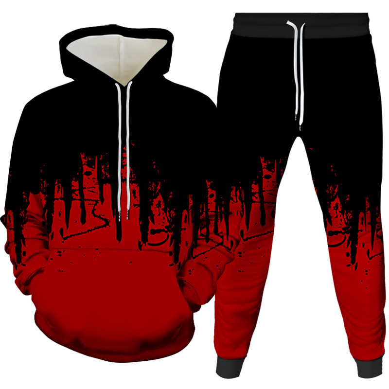 Set Hoodie dan Celana 3D Print - Men'S Fashion Hoodie ulasan dan harga