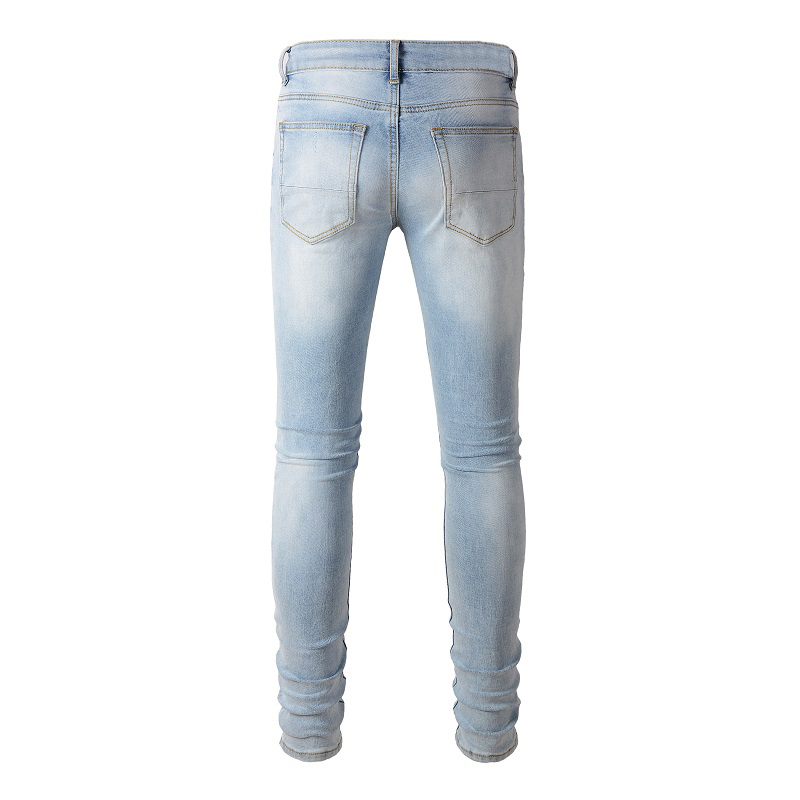Celana jins pria lipit, celana - Skinny Jeans Ripped ulasan dan harga