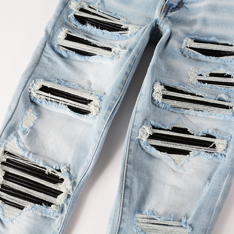 Celana jins pria lipit, celana - Skinny Jeans Ripped ulasan dan harga